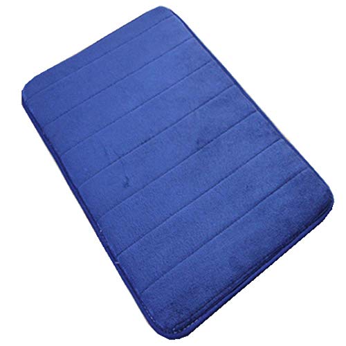 VSUSN Memory Foam Badteppich Anti Rutsch Badematte Absorbent Badvorleger Badezimmerteppich Badematten Duschmatten (50 x 80 cm, Dunkelblau) von VSUSN