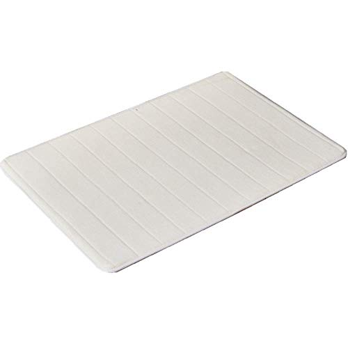VSUSN Memory Foam Badteppich Anti Rutsch Badematte Absorbent Badvorleger Badezimmerteppich Badematten Duschmatten (Creme, 40 x 120 cm) von VSUSN
