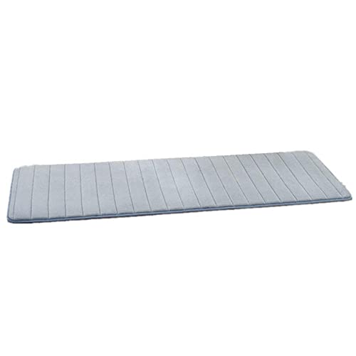 VSUSN Memory Foam Badteppich Anti Rutsch Badematte Absorbent Badvorleger Badezimmerteppich Badematten Duschmatten (Grau, 50 x 120 cm) von VSUSN