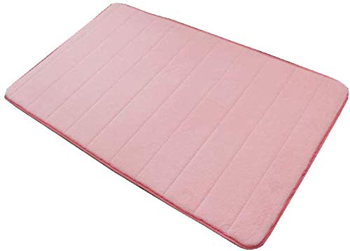 VSUSN Memory Foam Badteppich Anti Rutsch Badematte Absorbent Badvorleger Badezimmerteppich Badematten Duschmatten 60 x 90 cm, Rosa von VSUSN