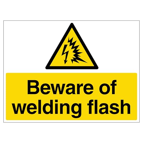 Beware of welding flash, Querformat, 400 x 300 mm, 2 mm starrer Kunststoff Beware of welding flash, Querformat, 400 x 300 mm, 2 mm starrer Kunststoff von VSafety