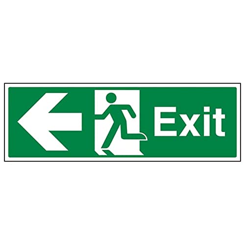Sicherheitsschild mit Aufschrift "Safe Condition Exit - Exit Arrow Left", 300 x 100 mm von VSafety