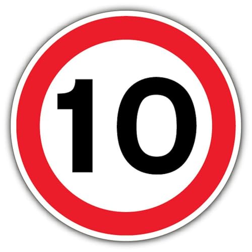 V Safety 10 MPH Sicherheitsschild, 600 x 600 mm, 3 mm Aluminiumverbundstoff von VSafety