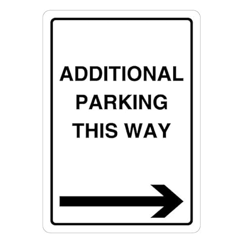 V Safety Additional Parking This Way - Pfeil rechts, 297 x 210 mm, Hartplastik-Sicherheitsschild von VSafety