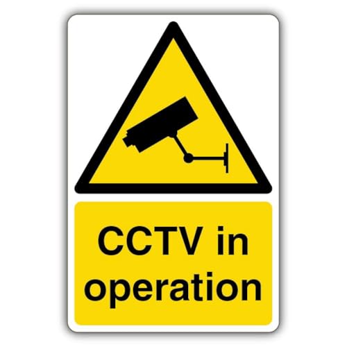 V Safety CCTV In Operation – CCTV Icon Sicherheitsschild, 400 x 600 mm, RA1, reflektierend, 3 mm Aluminiumverbundstoff von VSafety
