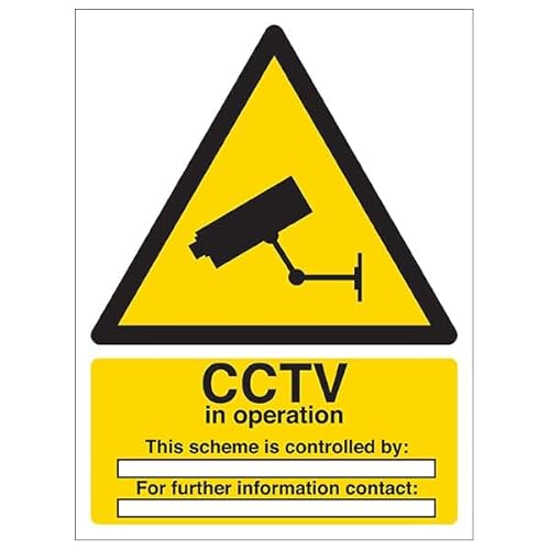 V Safety CCTV In Operation - Scheme Is Controlled By 300 x 400 mm, 3 mm Aluminiumverbund-Sicherheitsschild von VSafety