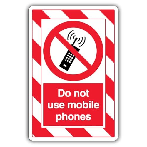 V Safety Do Not Use Mobile Phones – ExtraViz Sicherheitsschild aus Aluminiumverbundstoff, 250 x 350 mm, 3 mm von VSafety