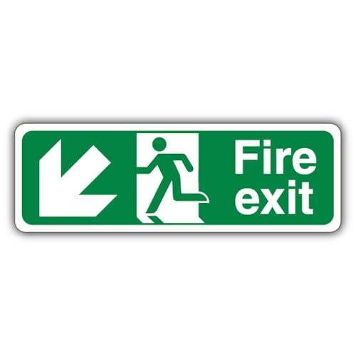 V Safety Fire Exit Pfeil nach links Sicherheitsschild, 600 x 200 mm, RA1, reflektierend, 3 mm Aluminiumverbundstoff V Safety Fire Exit Pfeil nach links Sicherheitsschild, 600 x 200 mm, RA1, reflektierend, 3 mm Aluminiumverbundstoff von VSafety
