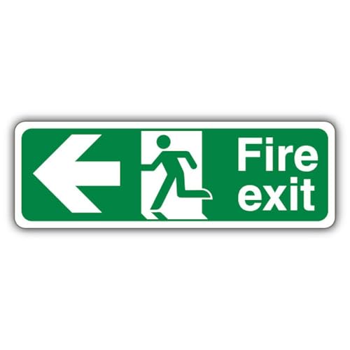 V Safety Fire Exit Sicherheitsschild mit Pfeil links, 600 x 200 mm, RA2, reflektierend, 3 mm Aluminiumverbundstoff von VSafety
