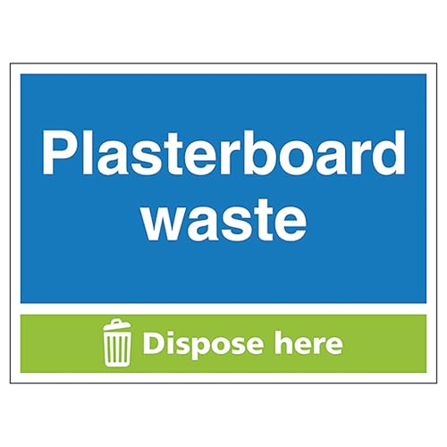 V Safety Gipskarton-Sicherheitsschild "Waste Dispose Here", 200 x 150 mm, 3 mm, Aluminium-Verbundwerkstoff von VSafety