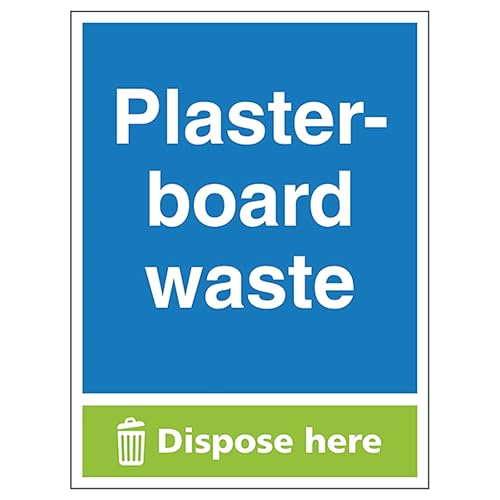 V Safety Gipskarton-Sicherheitsschild "Waste Dispose Here", Hochformat, 450 x 600 mm, 3 mm Aluminiumverbund-Sicherheitsschild von VSafety