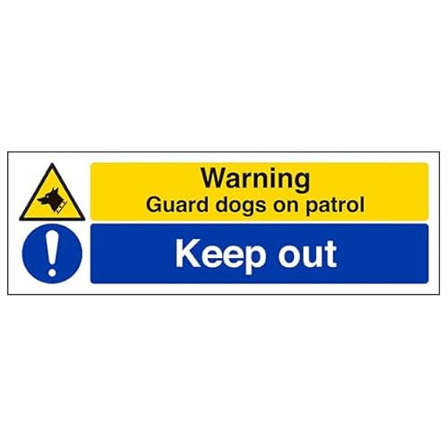 V Safety Guard Dogs/Keep Out Sicherheitsschild aus Aluminiumverbundstoff, Querformat, 600 x 200 mm, 3 mm von VSafety