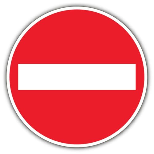 V Safety No Entry, kreisförmiges Sicherheitsschild, 450 x 450 mm, RA2, reflektierend, 3 mm Aluminiumverbundstoff V Safety No Entry, kreisförmiges Sicherheitsschild, 450 x 450 mm, RA2, reflektierend, 3 mm Aluminiumverbundstoff von VSafety