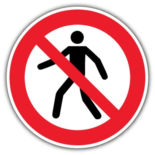 V Safety No Pedestrians – kreisförmiges Sicherheitsschild, 450 x 450 mm, 2 mm starrer Kunststoff von VSafety