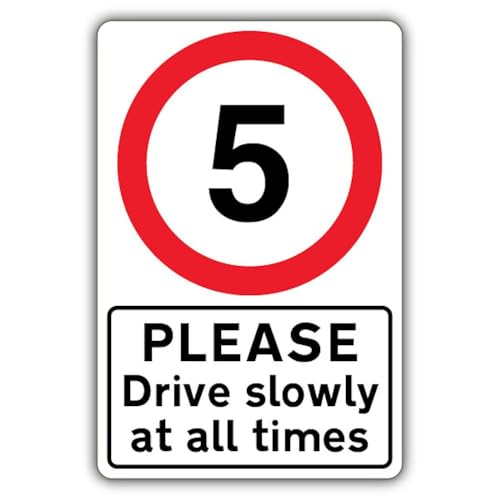 V Safety Please Drive Slowly At All Times – Speed Limit 5 MPH Sicherheitsschild, 400 x 600 mm, 3 mm Aluminiumverbundstoff von VSafety