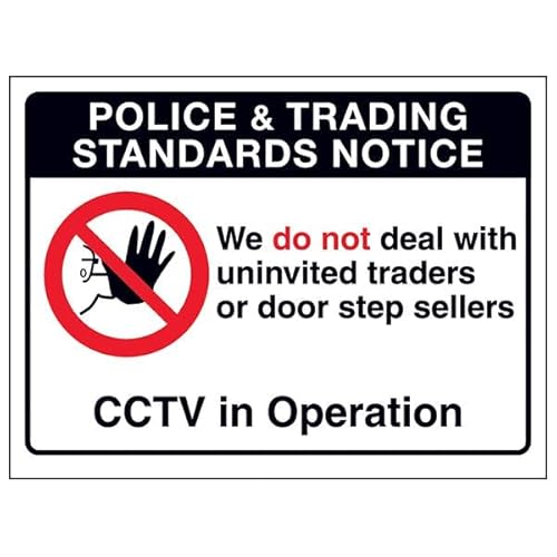 V Safety Police & Trading Standards Notice, We Do...CCTV In Operation, selbstklebendes Vinyl, Aluminium-Effekt, 200 x 150 mm von VSafety