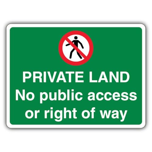 V Safety Private Land No Public Access Or Right Of Way Sicherheitsschild, 600 x 450 mm, 3 mm Aluminiumverbundstoff von VSafety