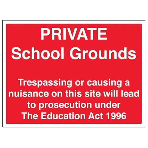 V Safety Private School Grounds 300 x 200 mm – selbstklebendes Vinyl – Sicherheitsschild in Aluminiumoptik V Safety Private School Grounds 300 x 200 mm – selbstklebendes Vinyl – Sicherheitsschild in Aluminiumoptik von VSafety