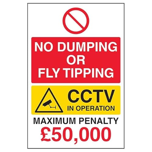 V Safety Sicherheitsschild aus Aluminiumverbundwerkstoff "No Dumping Or Fly Tipping/CCTV In Operation/Maximum Penalty", 200 x 300 mm, 3 mm V Safety Sicherheitsschild aus Aluminiumverbundwerkstoff "No Dumping Or Fly Tipping/CCTV In Operation/Maximum Penalty", 200 x 300 mm, 3 mm von VSafety