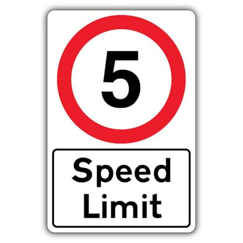 V Safety Speed Limit – Speed Limit 5 MPH Sicherheitsschild, 400 x 600 mm, 3 mm Aluminiumverbundstoff von VSafety