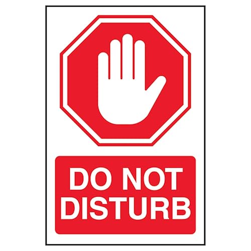 V Safety Stop/Do Not Disturb 200 x 300 mm – selbstklebendes Vinyl – Sicherheitsschild in Aluminiumoptik von VSafety