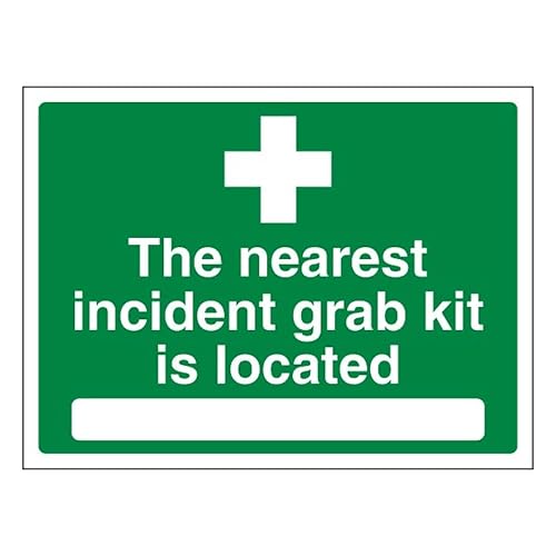 V Safety The Nearest Incident Grab Kit Is Located 400 x 300 mm, Glow In The Dark 1 mm Hartplastik von VSafety