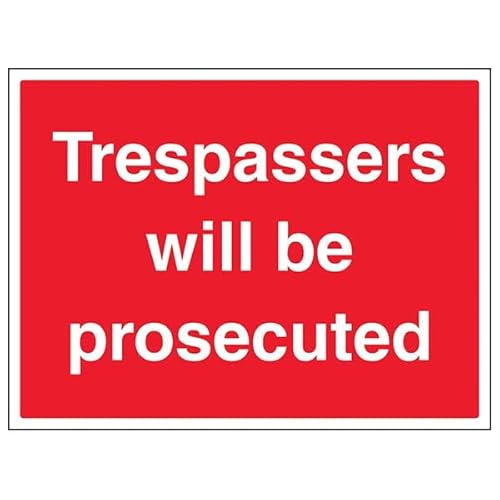 V Safety Trespassers Will Be Prosecuted-Sicherheitsschild aus Aluminiumverbundstoff, groß, Querformat, 400 x 300 mm, 3 mm V Safety Trespassers Will Be Prosecuted-Sicherheitsschild aus Aluminiumverbundstoff, groß, Querformat, 400 x 300 mm, 3 mm von VSafety