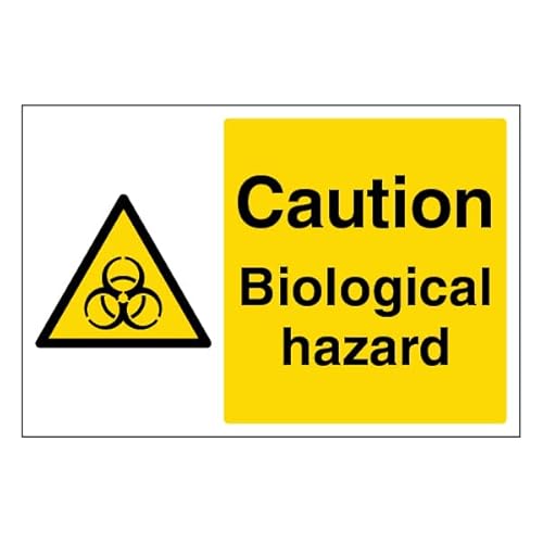V Safety Warnschild "Caution Biological Hazard", Querformat, 300 x 200 mm, 3 mm, Aluminiumverbundwerkstoff von VSafety