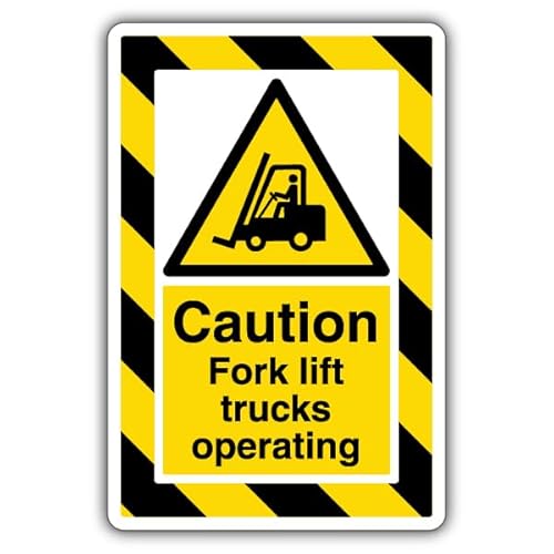 V Safety Warnschild "Caution Fork Lift Trucks Operation", extraViz, 250 x 350 mm, selbstklebend, Vinyl, leuchtet im Dunkeln V Safety Warnschild "Caution Fork Lift Trucks Operation", extraViz, 250 x 350 mm, selbstklebend, Vinyl, leuchtet im Dunkeln von VSafety