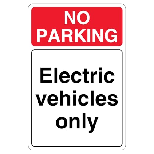 V Safety Warnschild "No Parking Electric Vehicles Only", 400 x 600 mm, 3 mm, reflektierendes Aluminiumverbund-Sicherheitsschild von VSafety