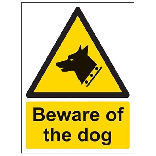 V Safety Warnschild mit Aufschrift "Beware Of The Dog", Hochformat, 150 x 200 mm, selbstklebendes Vinyl, Aluminium-Effekt von VSafety