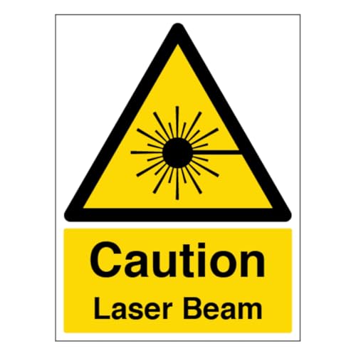 V Safety Warnschild mit Aufschrift "Caution Laser Beam", Hochformat, 200 x 300 mm, 3 mm, Aluminium-Verbundwerkstoff von VSafety