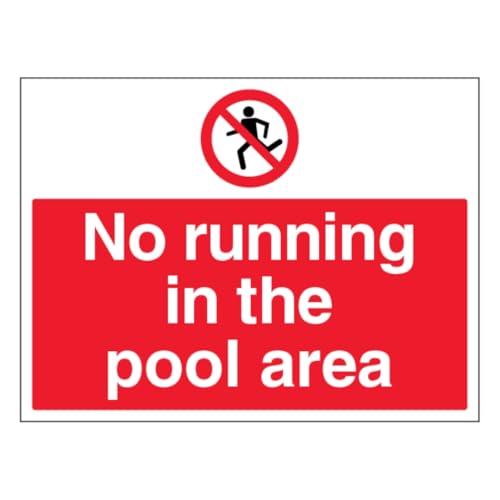 V Safety englisches Schild mit Aufschrift "No Running In The Pool Area", großes Querformat, 400 x 300 mm, selbstklebendes Vinyl-Sicherheitsschild V Safety englisches Schild mit Aufschrift "No Running In The Pool Area", großes Querformat, 400 x 300 mm, selbstklebendes Vinyl-Sicherheitsschild von VSafety