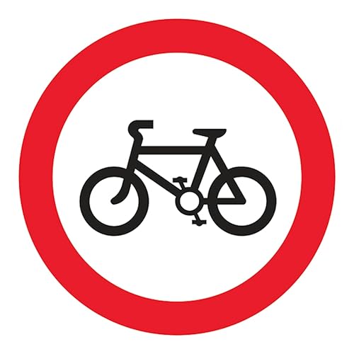 V Safety englisches Warnschild "No Cycling", 600 x 600 mm, 3 mm, reflektierendes Aluminiumverbund-Sicherheitsschild von VSafety