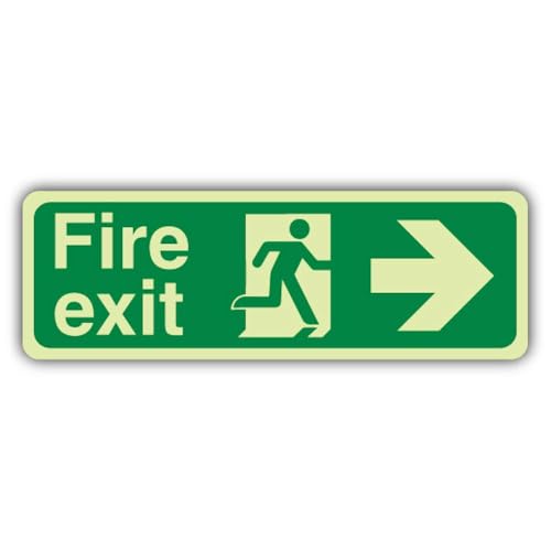 V Safety nachleuchtendes Sicherheitsschild "Fire Exit", Pfeil rechts, 600 x 200 mm, 3 mm Aluminiumverbundstoff, Standardleuchtung V Safety nachleuchtendes Sicherheitsschild "Fire Exit", Pfeil rechts, 600 x 200 mm, 3 mm Aluminiumverbundstoff, Standardleuchtung von VSafety