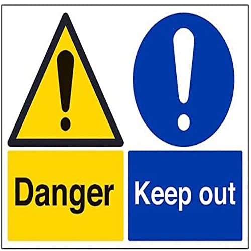 VSafety „Danger Keep Out Schild – Querformat – 400 mm x 300 mm – 1 mm starrer Kunststoff von VSafety