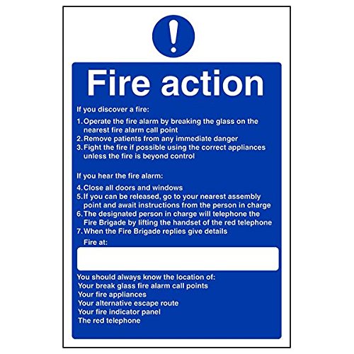 VSafety 12020AU-S'Nursing/Patient Fire Action' Schild, Hochformat, 200 mm x 300 mm, 3 Stück VSafety 12020AU-S'Nursing/Patient Fire Action' Schild, Hochformat, 200 mm x 300 mm, 3 Stück von VSafety