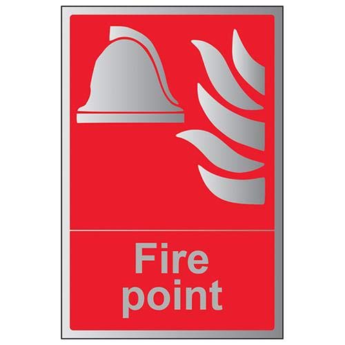 VSafety 13006AU-R1ABRSH Equipment-Fire Point Schild, 200 mm x 300 mm-1,6 mm, Aluminium starrer Kunststoff von VSafety