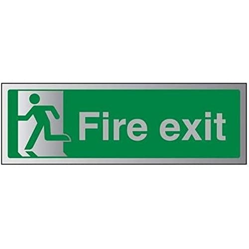 VSafety 14010BJ-R1ABRSH Schild Final Fire Exit Man Links, 450 mm x 150 mm-1,6 mm, Aluminium starrer Kunststoff von VSafety