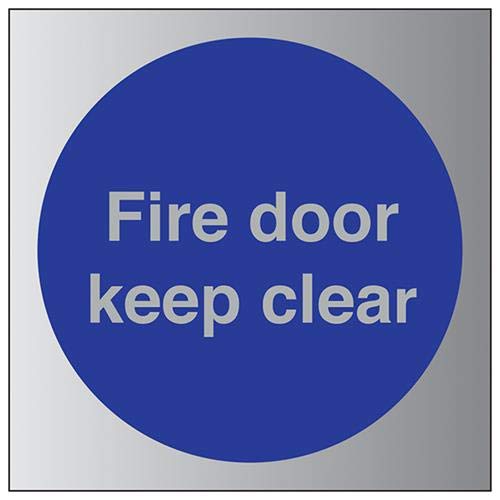 VSafety 18005AT-R1ABRSH Schild Fire Door Keep Clear, 200 mm x 200 mm-1,6 mm, Aluminium starrer Kunststoff von VSafety