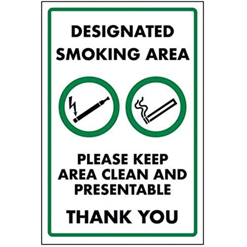 VSafety 57061BC-S Deated Smoking Please Keep Area Clean Schild, 300mm x 400mm von VSafety