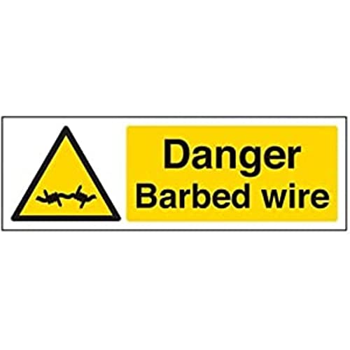 VSafety 63027AX-S "Danger Barbed Wire“ allgemeines Warnschild, selbstklebend, Querformat, 300 mm x 100 mm, schwarz/gelb VSafety 63027AX-S "Danger Barbed Wire“ allgemeines Warnschild, selbstklebend, Querformat, 300 mm x 100 mm, schwarz/gelb von VSafety