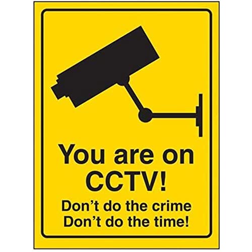 VSafety 6E074AG-SY You Are on CCTV-Schild, 100 mm x 150 mm, selbstklebendes Vinyl von VSafety