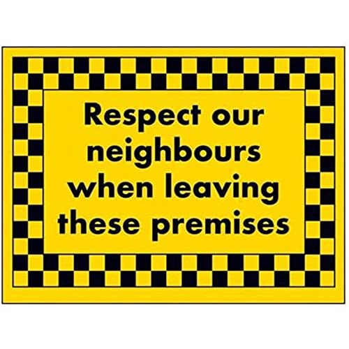 VSafety DP024AR-SY Schild Respect Neighbours When Leaving Premises, DP024AR-RY von VSafety