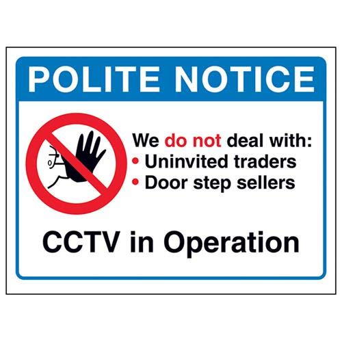 VSafety DP060AL-S Polite Notice: Do Not Deal with Unloaded Traders Schild, DP060AR-W von VSafety