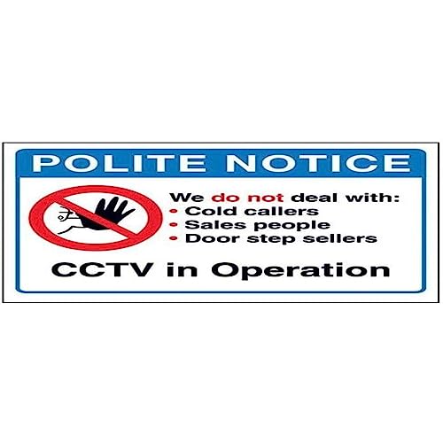 VSafety DP064AL-S Polite Notice: We Do Not Deal with Cold Callers Schild, 150 mm x 100 mm, selbstklebendes Vinyl VSafety DP064AL-S Polite Notice: We Do Not Deal with Cold Callers Schild, 150 mm x 100 mm, selbstklebendes Vinyl von VSafety