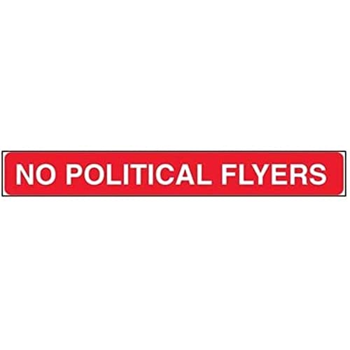 VSafety DP101DS-S No Political Flyers, Briefkasten-Aufkleber, 243 mm x 32 mm, selbstklebendes Vinyl von VSafety