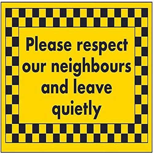 VSafety DP104BA-SY Please Respect Our Neighbours & Leave Quietly Schild, 300mm x 200mm von VSafety