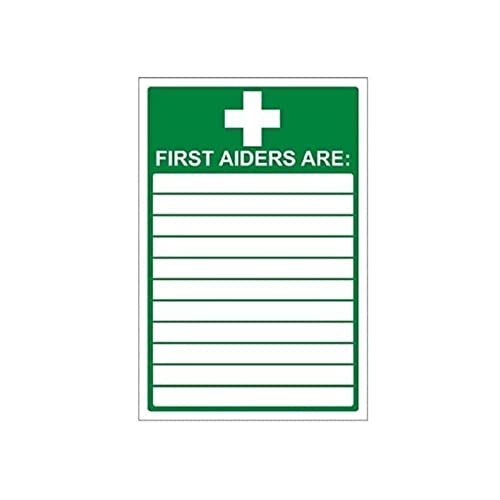 VSafety First Aiders Schild, Hochformat, 200 mm x 300 mm, 1 mm starrer Kunststoff von VSafety