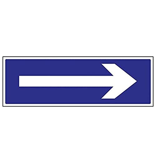 VSafety Garagenschild mit Pfeil rechts – Querformat – 450 mm x 150 mm – 1 mm starrer Kunststoff von VSafety